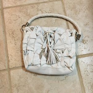 White ruffle small handbag
